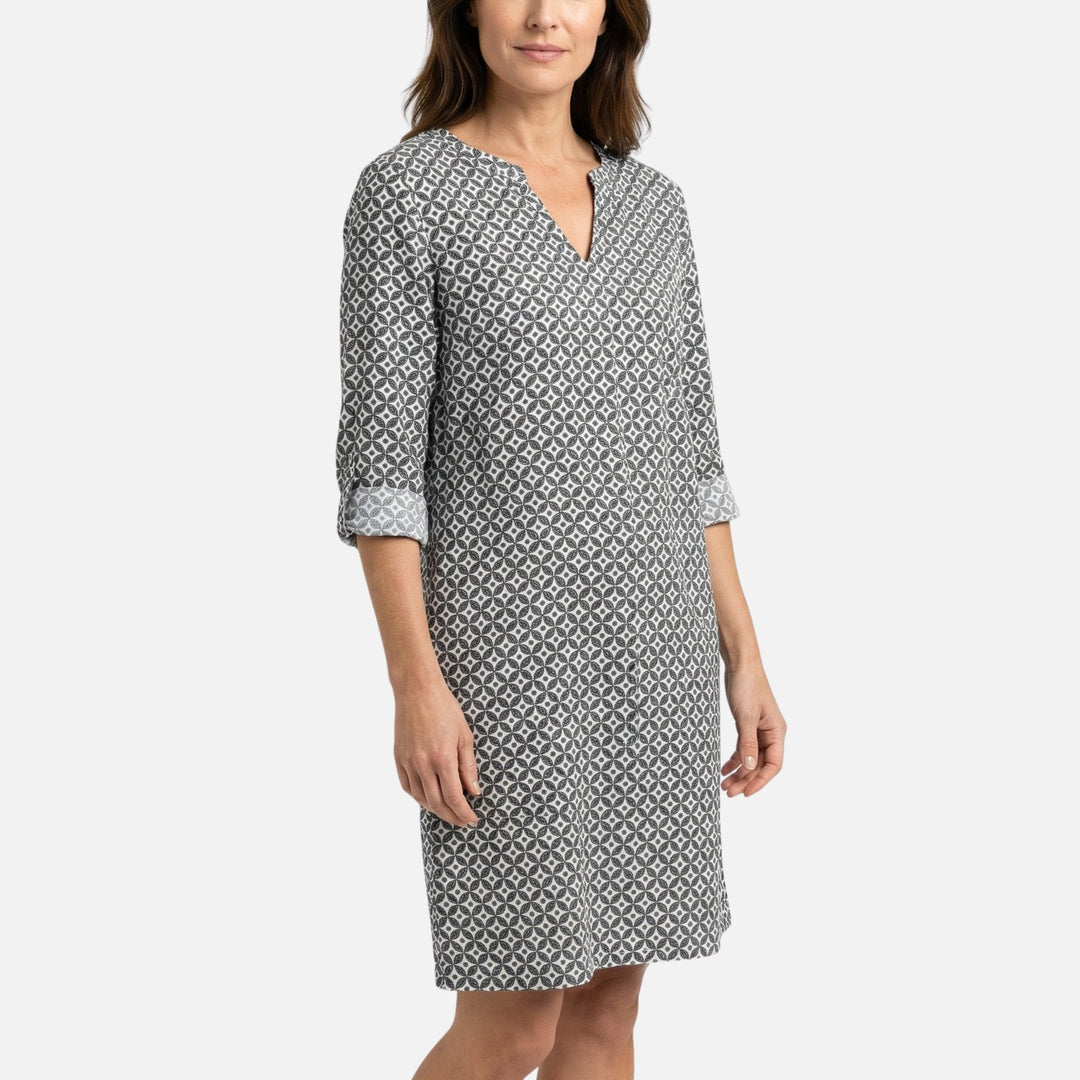 Ilona | Geometric Pattern Loose Midi Dress