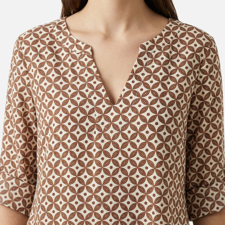Ilona | Geometric Pattern Loose Midi Dress