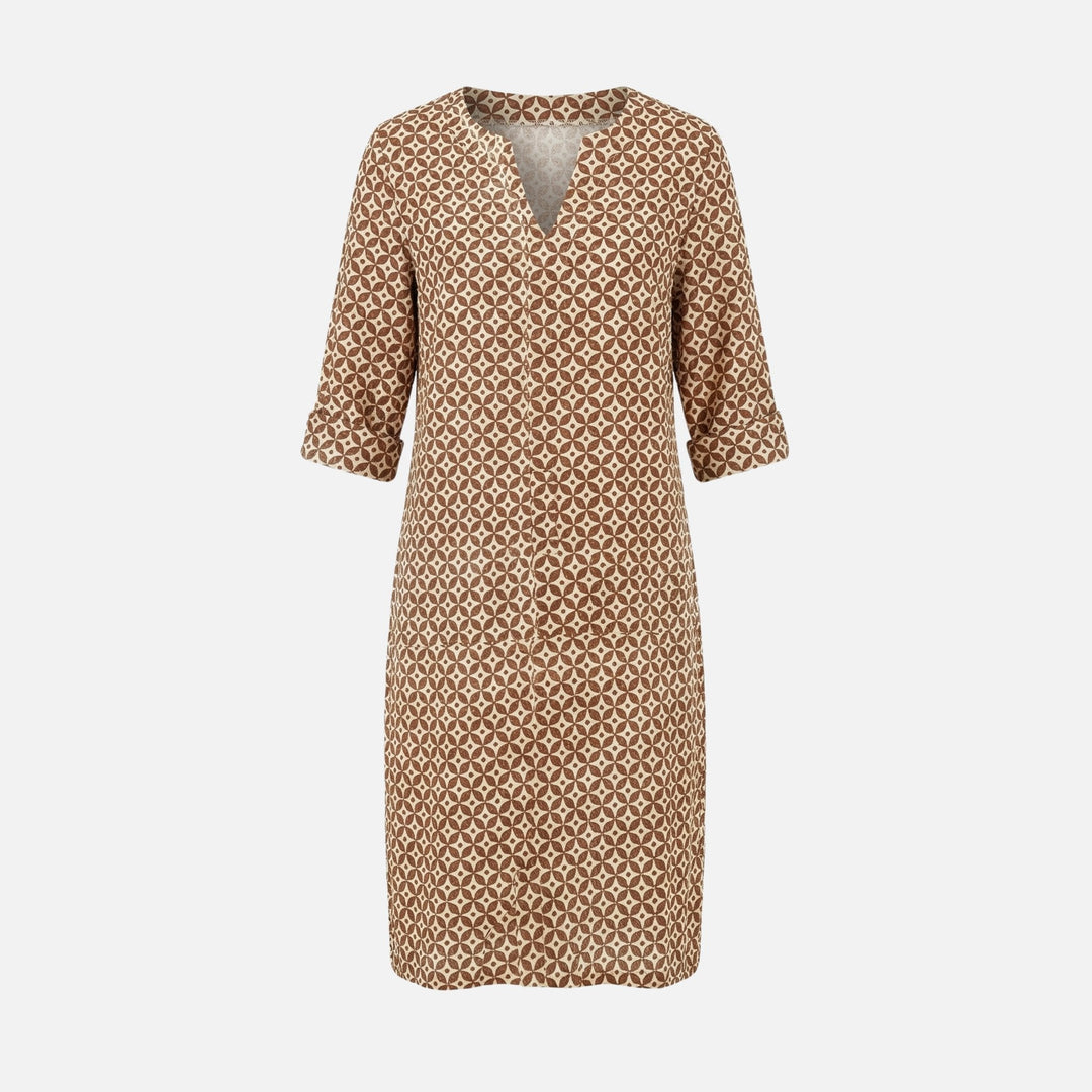 Ilona | Geometric Pattern Loose Midi Dress
