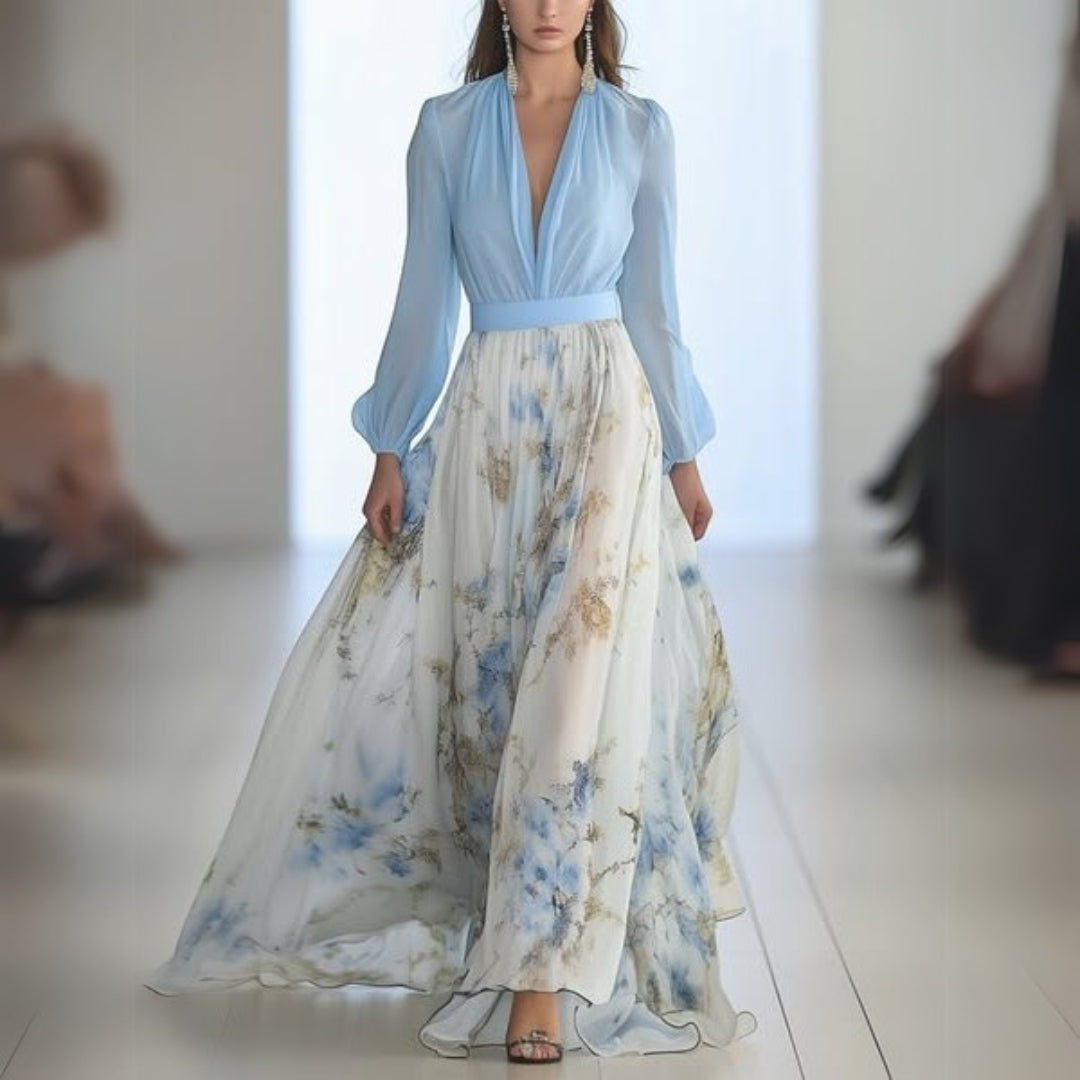 Summer Long Dress with Flowers
