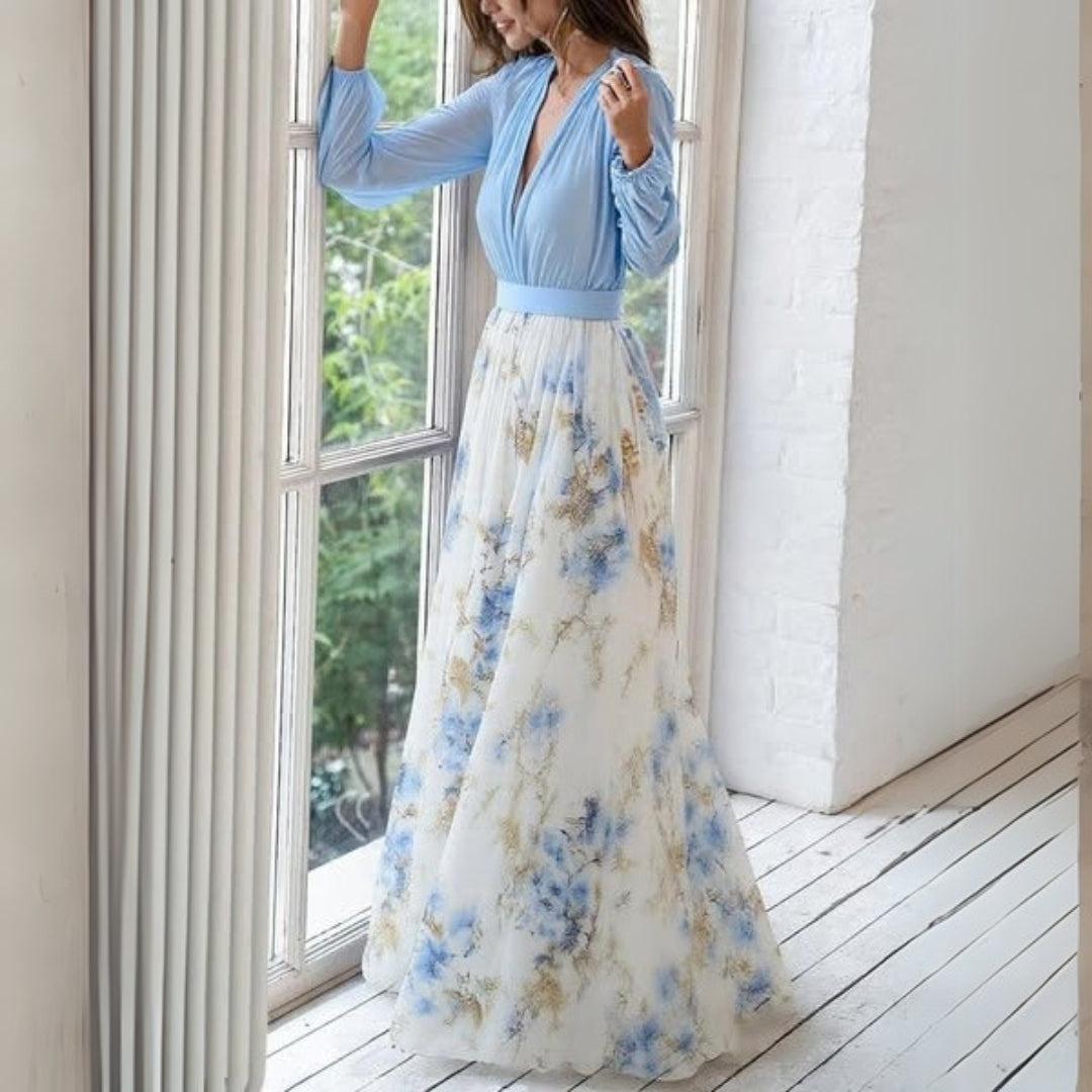 Summer Long Dress with Flowers