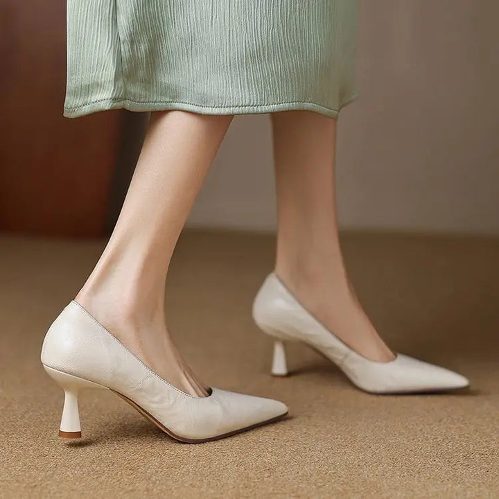 Authentic Leather Stiletto Heels Avero