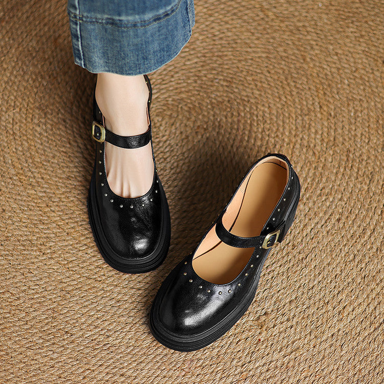 Genuine Leather Heeled Reva