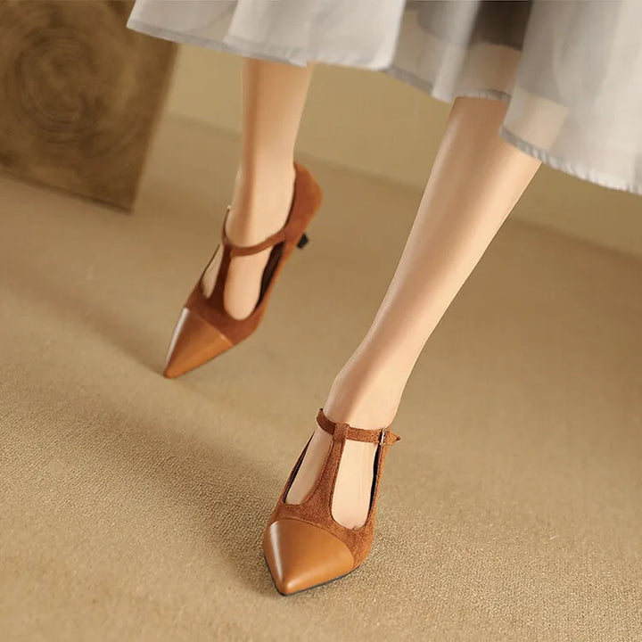 Vistra Leather Court Shoes