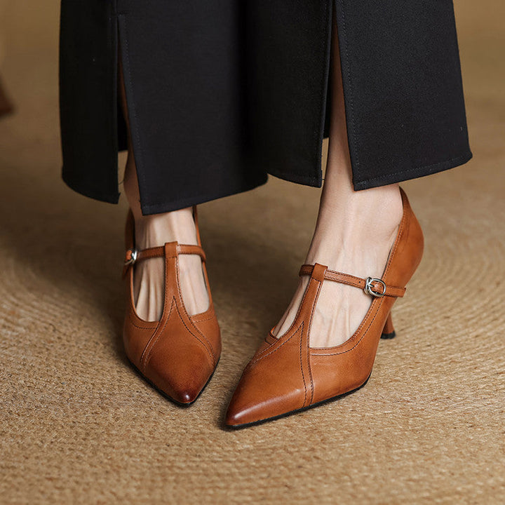 Genuine Leather Court Shoes Lorena