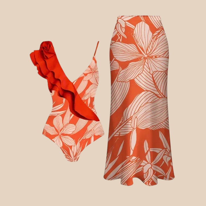 Mykonos – Twin Swimsuit with Satin Skirt