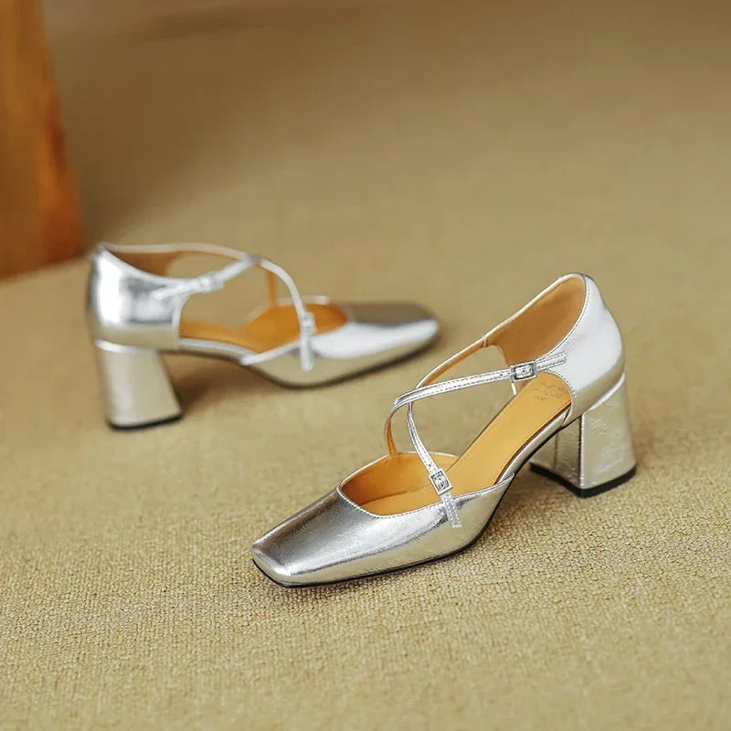 Authentic Leather Heels Lilian