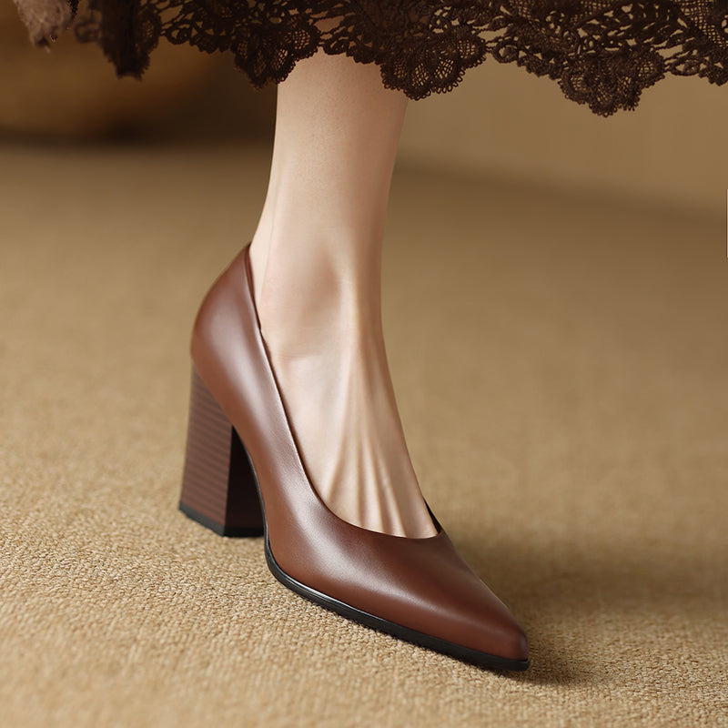 Genuine Leather Nora Heels