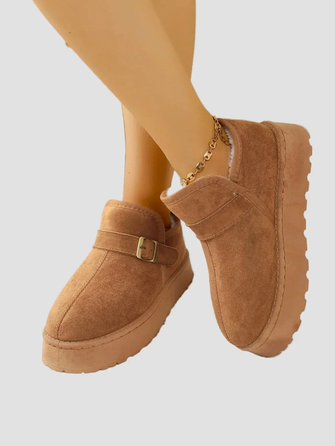 Nikoleta - Warm Boots with Synthetic Fur Lining and Suede Look