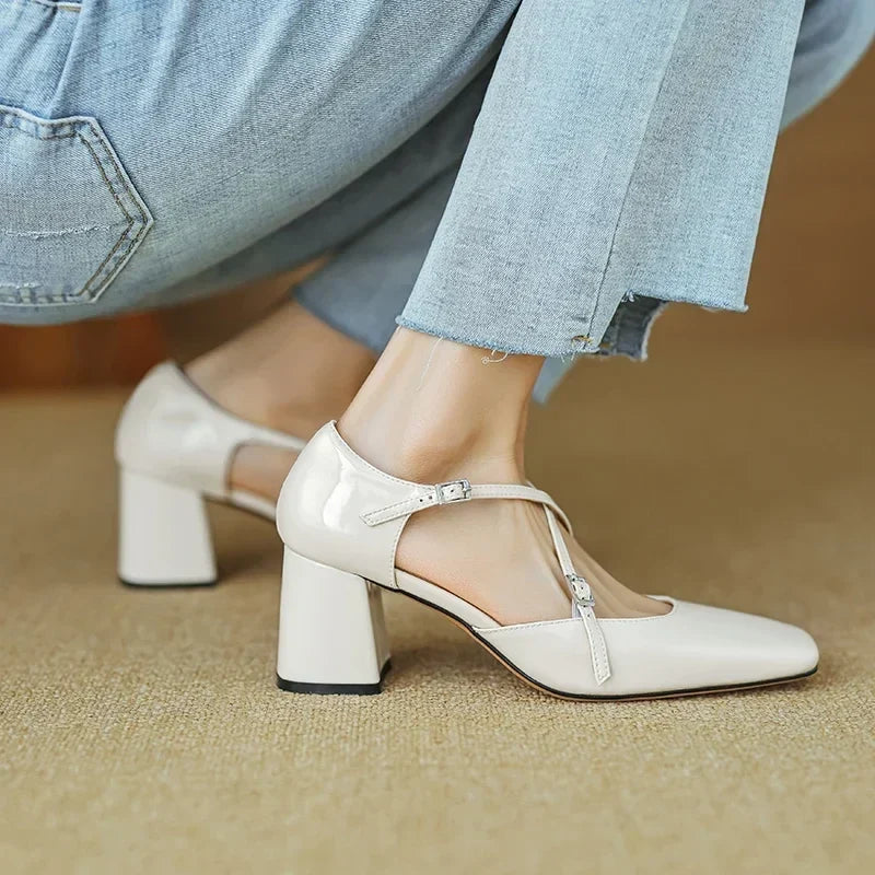 Authentic Leather Heels Lilian