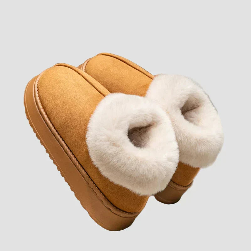 Georgia - Comfortable Home Slippers with Fur Collar