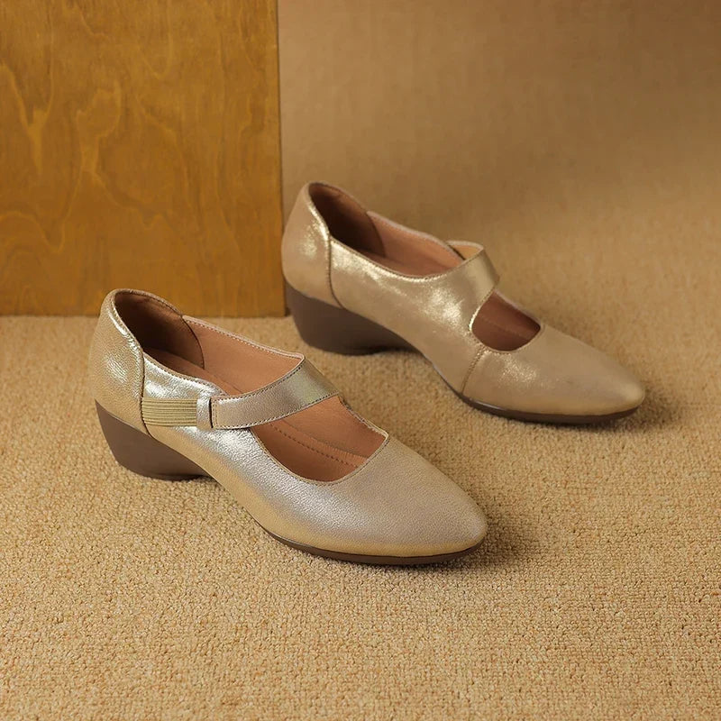 Authentic Leather Mary Jane Heels