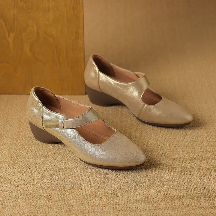 Authentic Leather Mary Jane Heels
