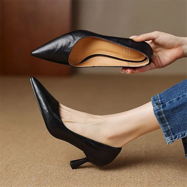 Authentic Leather Stiletto Heels Avero