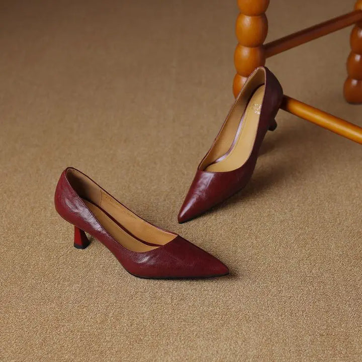 Authentic Leather Stiletto Heels Avero