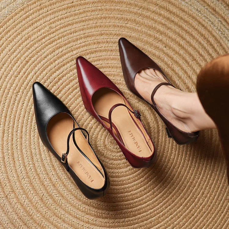 Authentic Leather Heels Samara