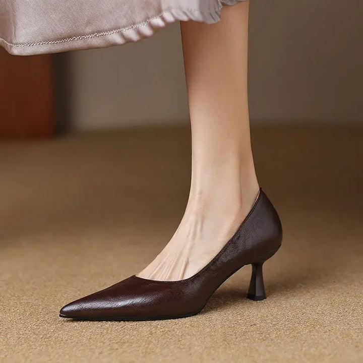 Authentic Leather Stiletto Heels Avero