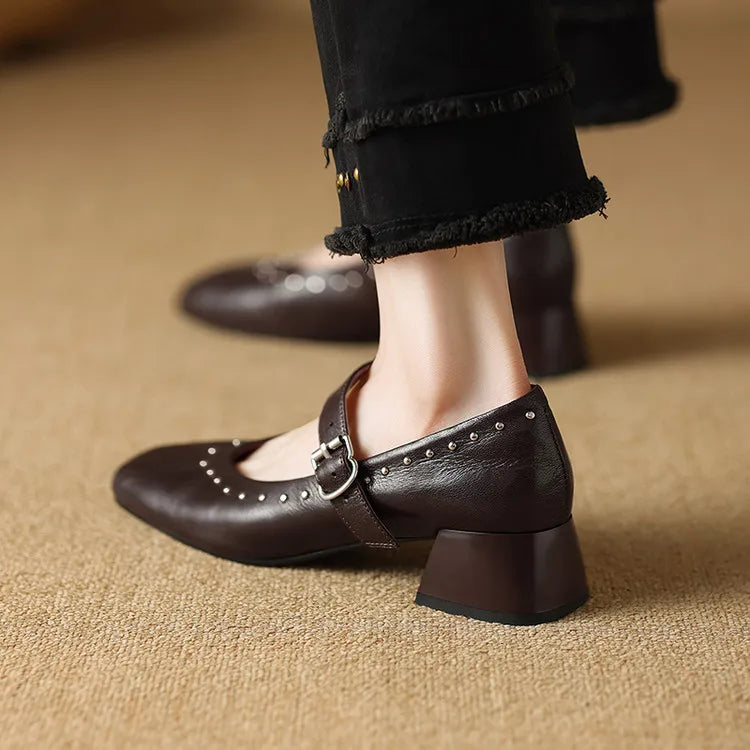 Elour Genuine Leather Heels