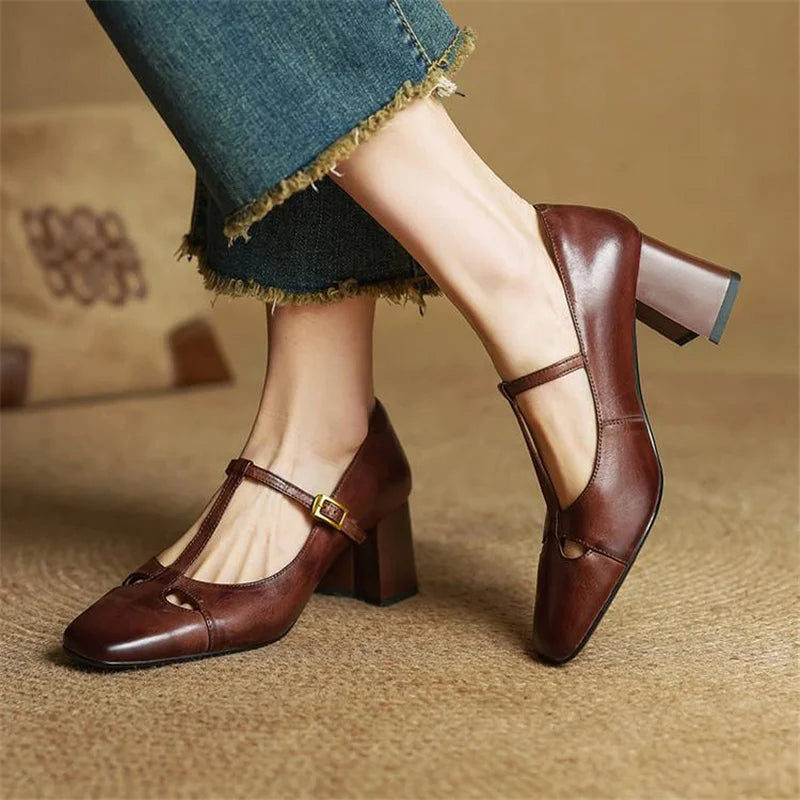 Elora Authentic Leather Heels