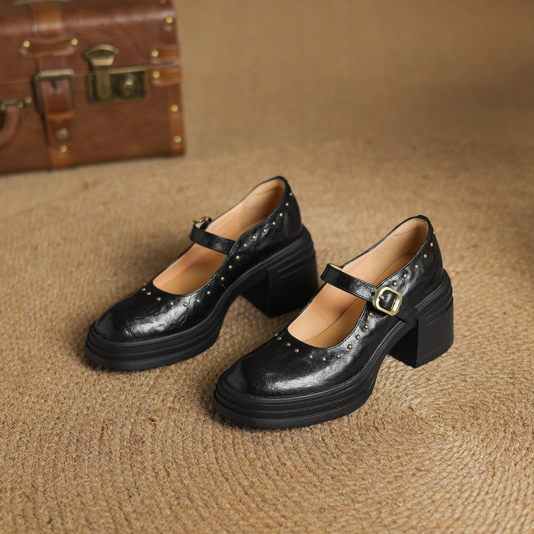 Genuine Leather Heeled Reva