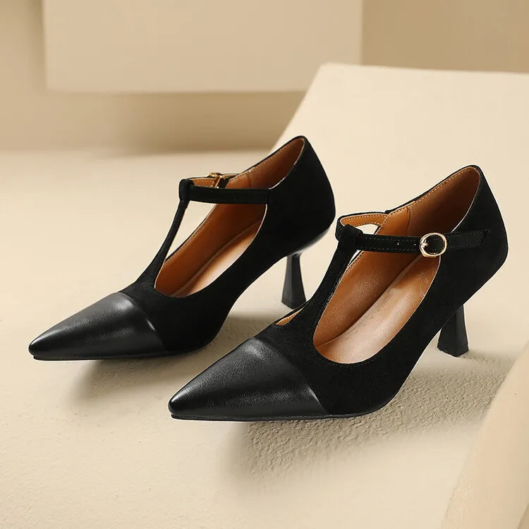 Vistra Leather Court Shoes