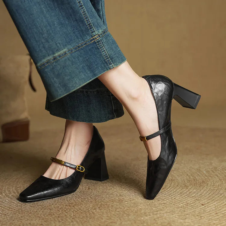 Authentic Leather Heels Auria