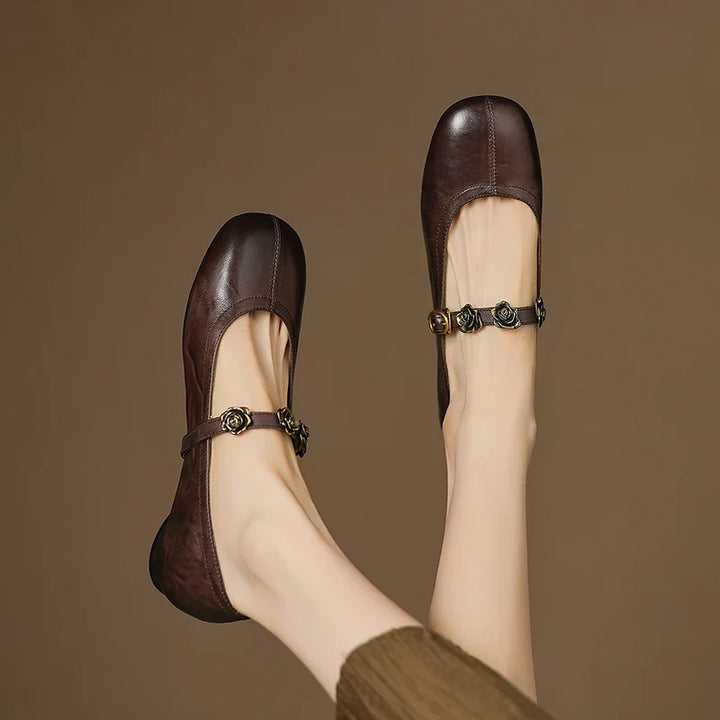 Rosie Genuine Leather Mary Jane Ballet Flats