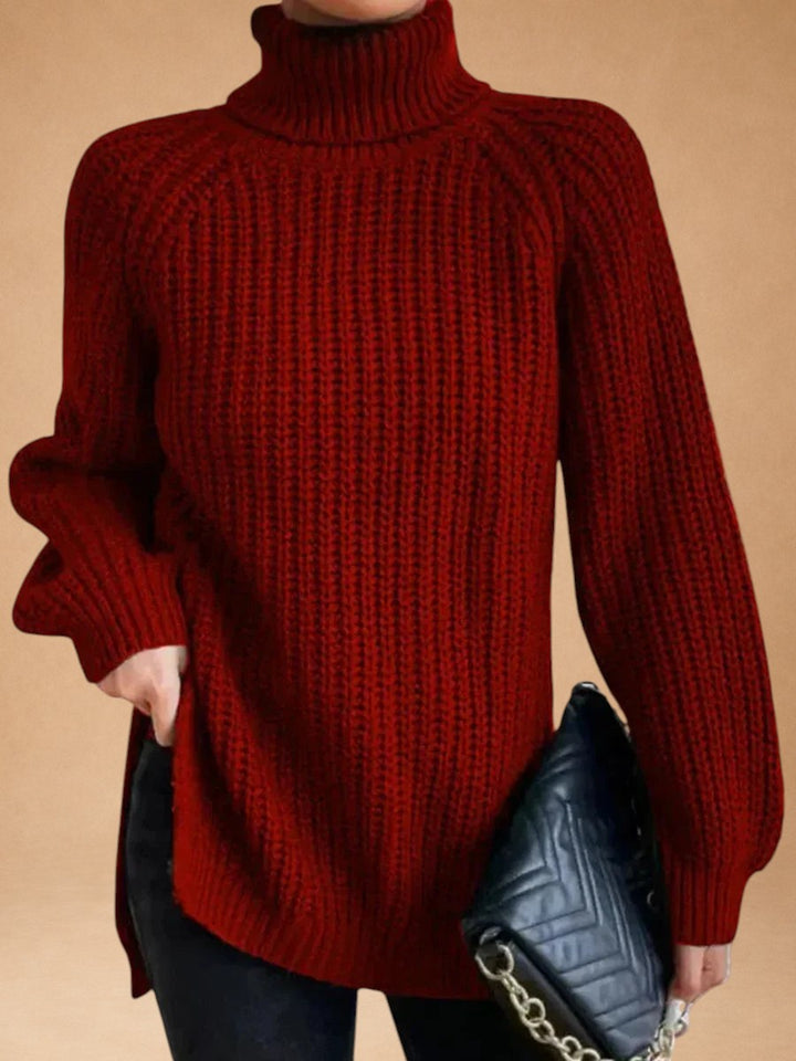 Maria - Warm and Loose Sweater with Collar