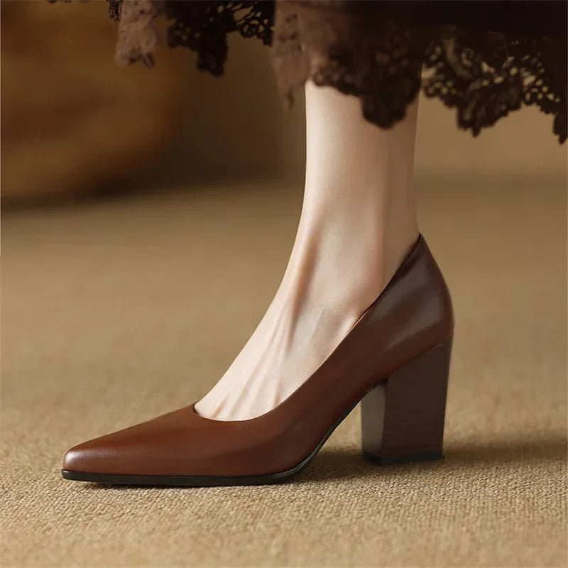 Genuine Leather Nora Heels