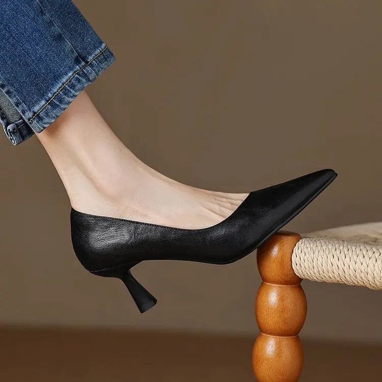 Authentic Leather Stiletto Heels Avero