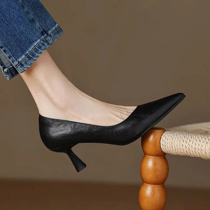 Authentic Leather Stiletto Heels Avero