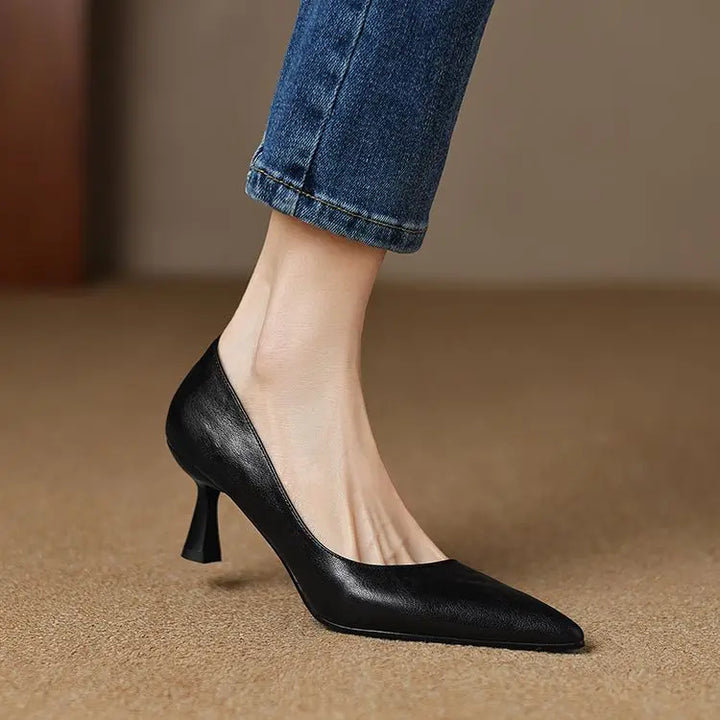 Authentic Leather Stiletto Heels Avero