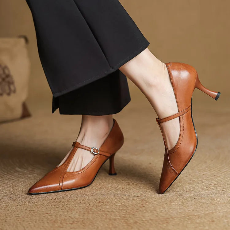Genuine Leather Court Shoes Lorena