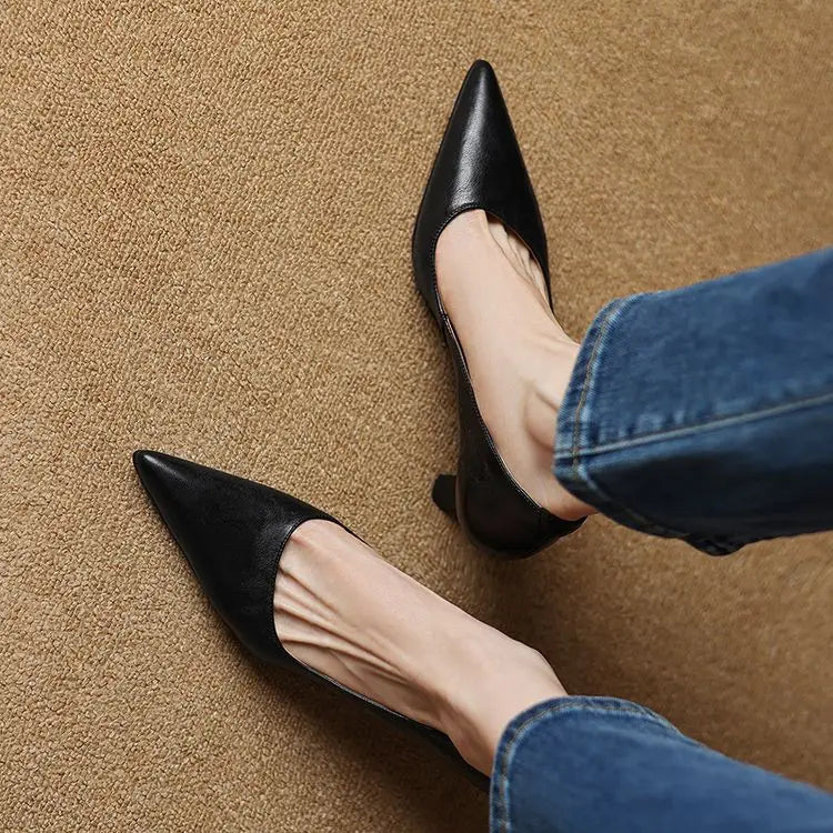 Authentic Leather Stiletto Heels Avero