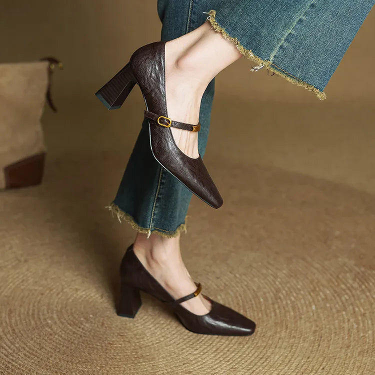 Authentic Leather Heels Auria