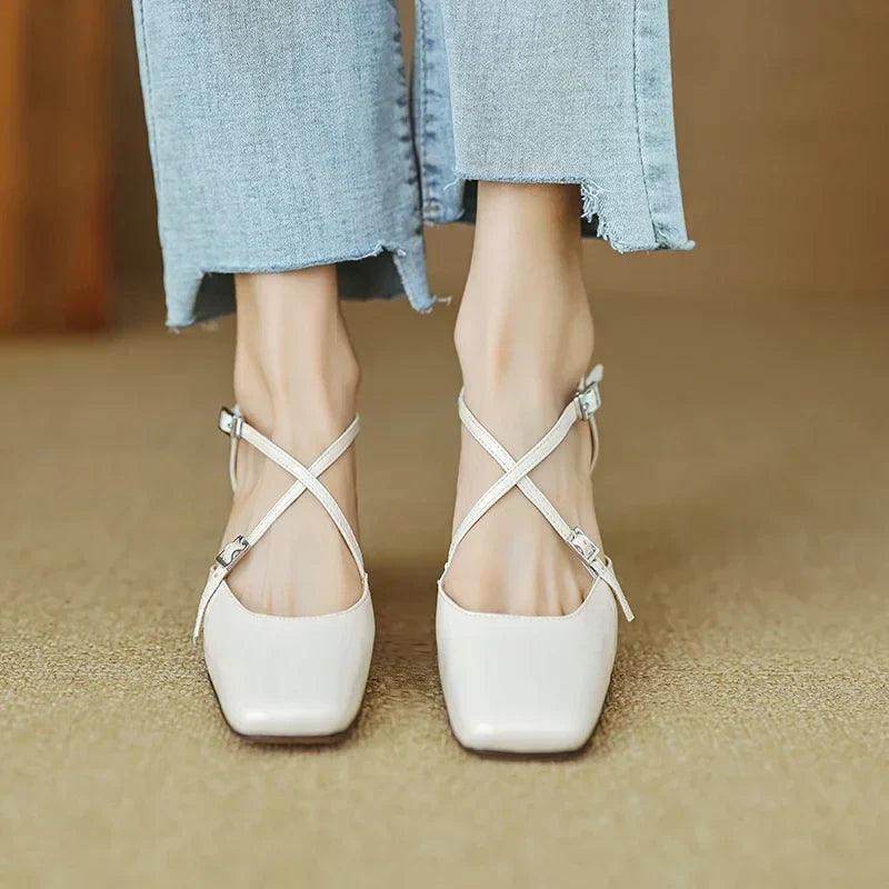 Authentic Leather Heels Lilian