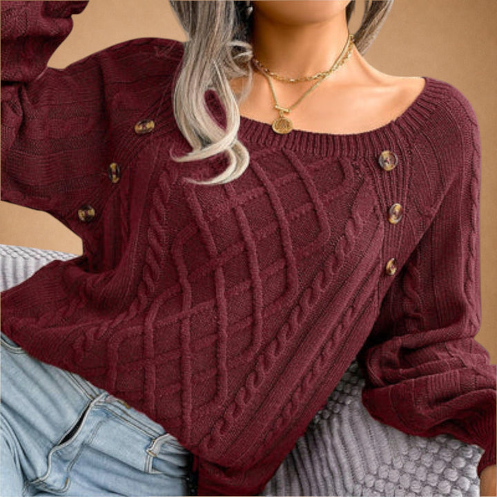 Malia - Knitted Sweater with Buttons