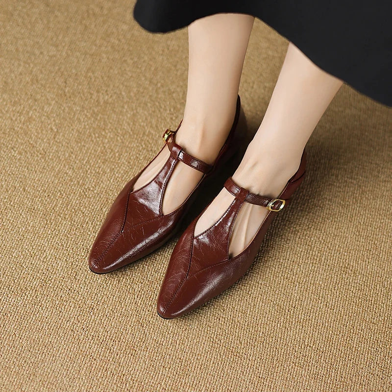 Authentic Leather Heels Biana