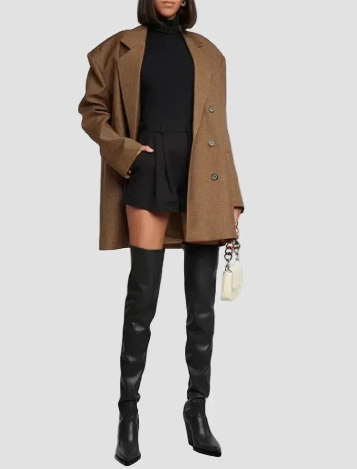Ioanna - Knee-High Heeled Boots with Leather Look
