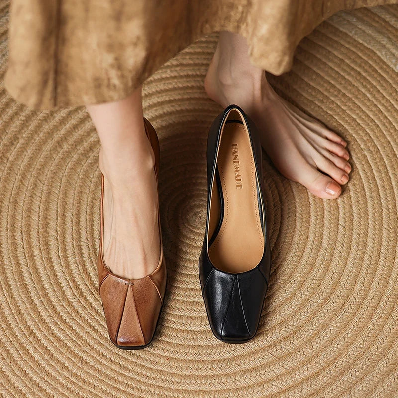 Amber Genuine Leather Heels
