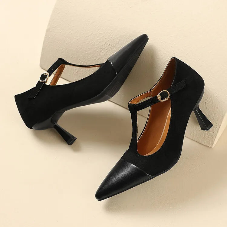 Vistra Leather Court Shoes