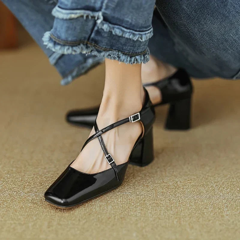 Authentic Leather Heels Lilian