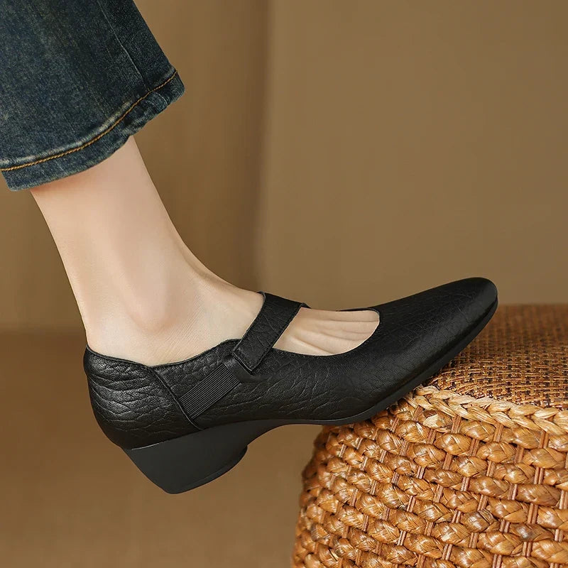 Authentic Leather Mary Jane Heels