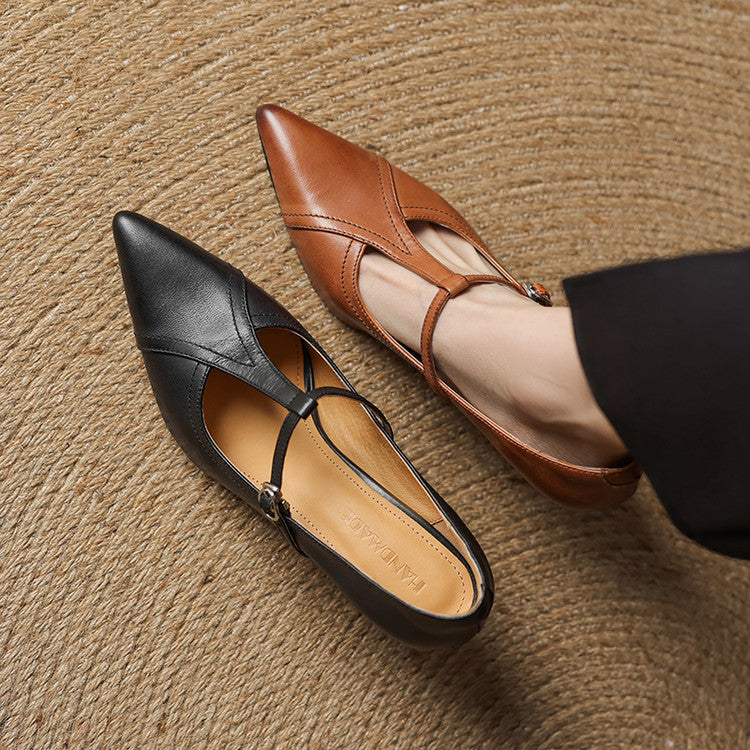 Genuine Leather Court Shoes Lorena
