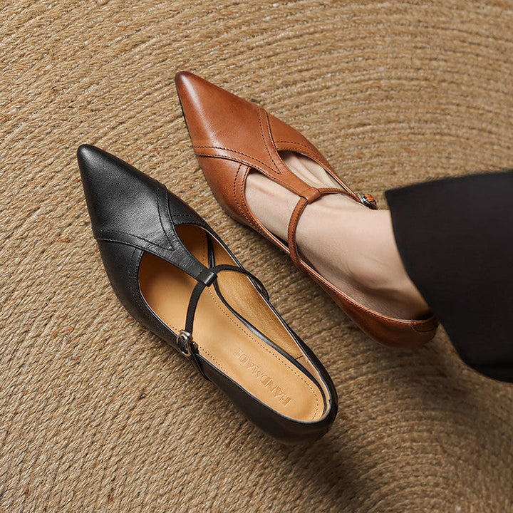 Genuine Leather Court Shoes Lorena