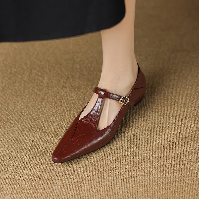 Authentic Leather Heels Biana