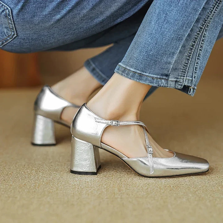 Authentic Leather Heels Lilian