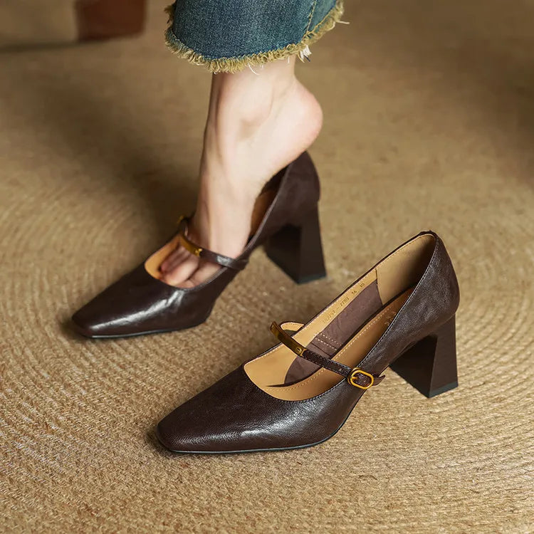 Authentic Leather Heels Auria