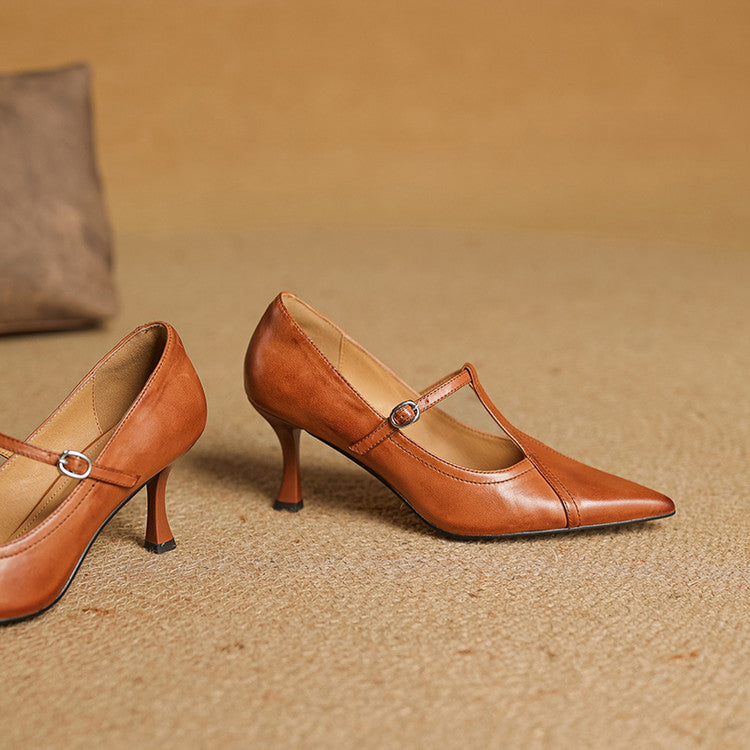 Genuine Leather Court Shoes Lorena