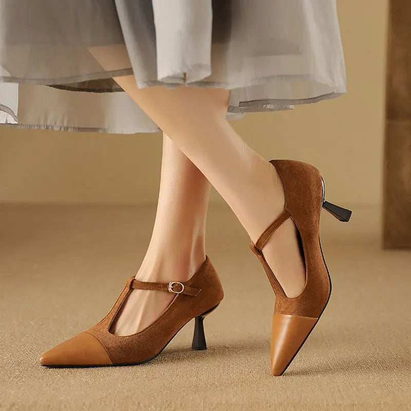 Vistra Leather Court Shoes
